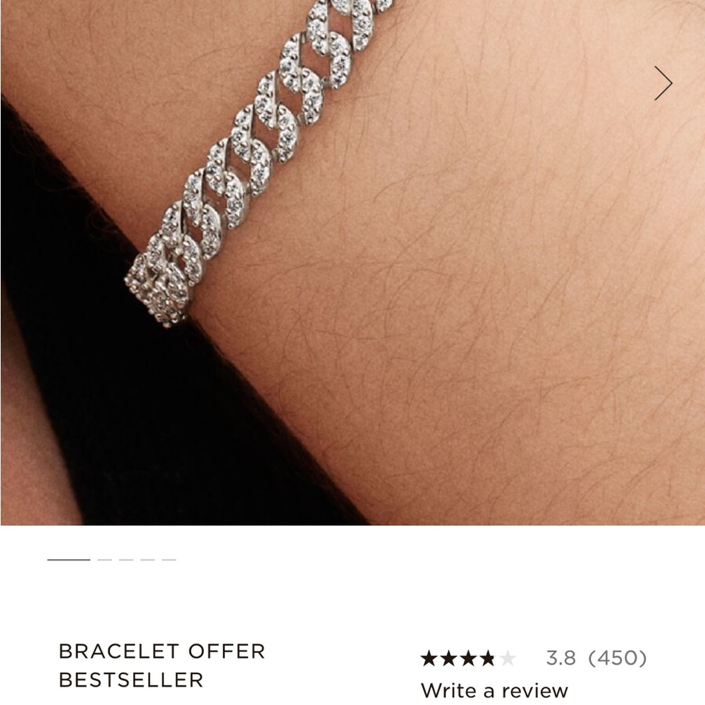 New Authentic Pandora Cuban link Sparkling 925 Bracelet - Picture 3 of 4